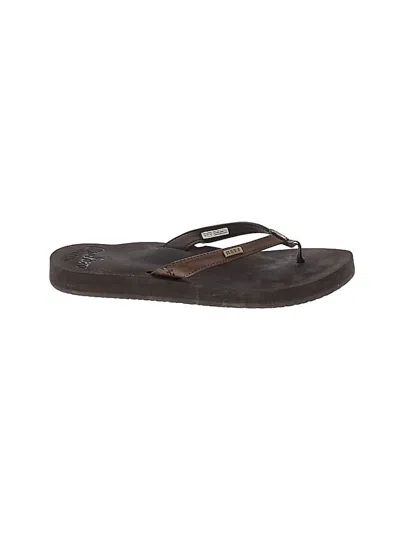 Pre-owned Assorted Brands Flip Flops In Brown