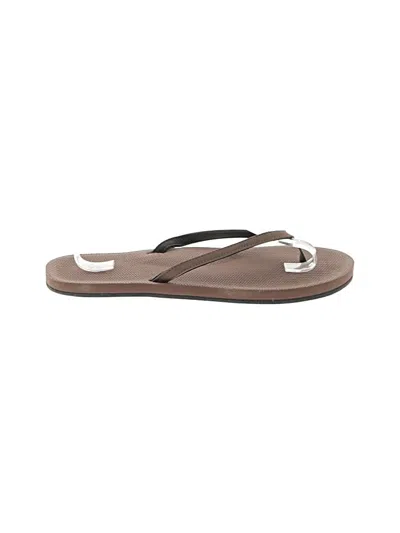 Pre-owned Assorted Brands Flip Flops In Brown
