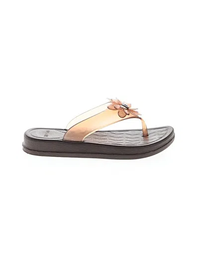 Pre-owned Assorted Brands Kids' Flip Flops In Brown
