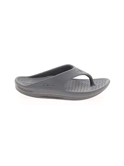 Pre-owned Assorted Brands Flip Flops In Gray