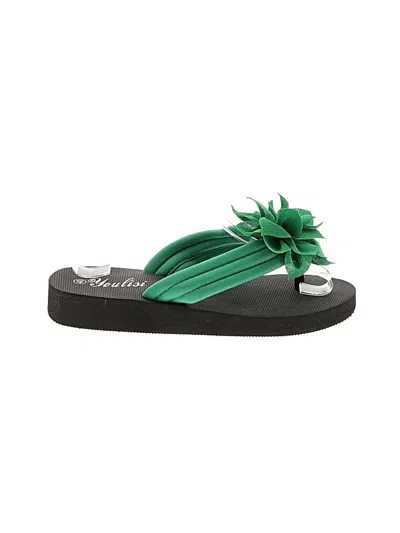 Pre-owned Assorted Brands Flip Flops In Green