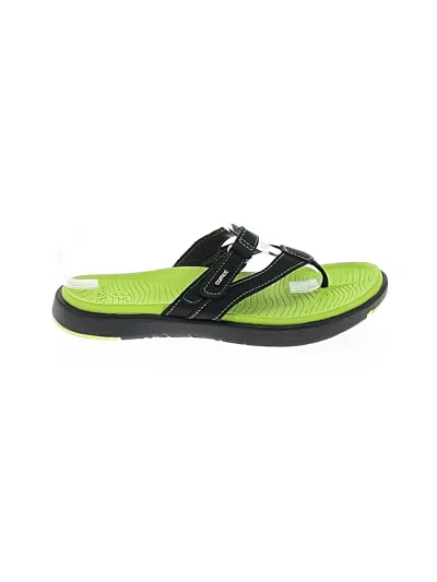 Pre-owned Assorted Brands Flip Flops In Green