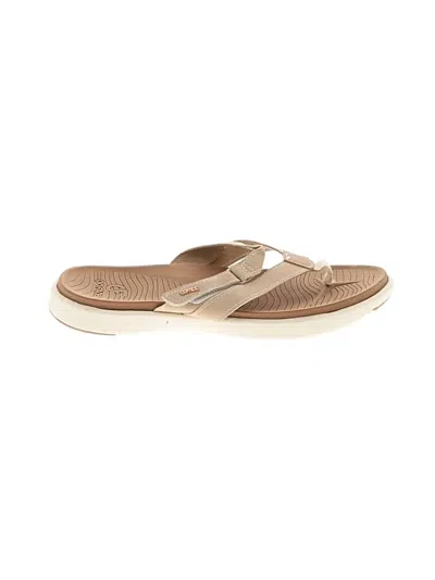 Pre-owned Assorted Brands Flip Flops In Tan