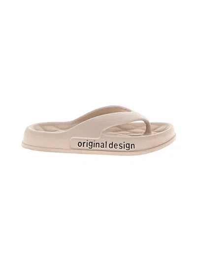 Pre-owned Assorted Brands Flip Flops In Tan