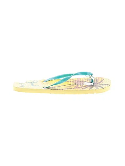 Pre-owned Assorted Brands Flip Flops In Yellow