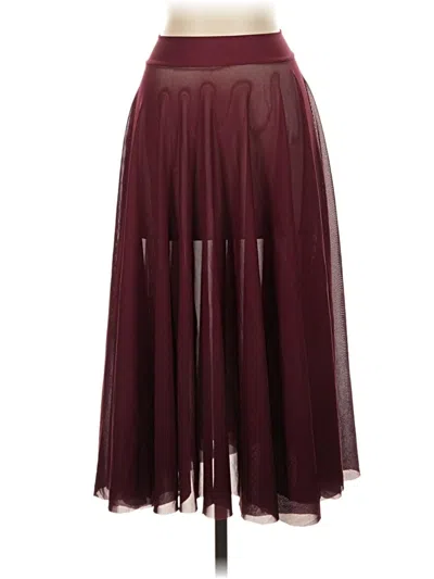 Pre-owned Assorted Brands Formal Skirt In Burgundy