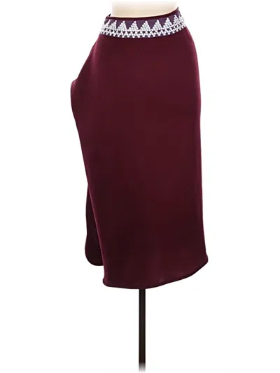 Pre-owned Assorted Brands Formal Skirt In Burgundy