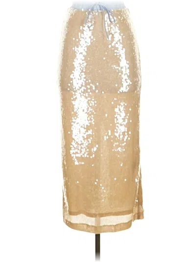 Pre-owned Assorted Brands Formal Skirt In Gold