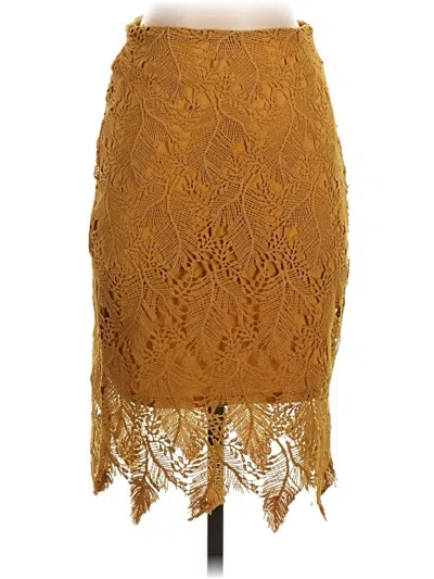 Pre-owned Assorted Brands Formal Skirt In Gold