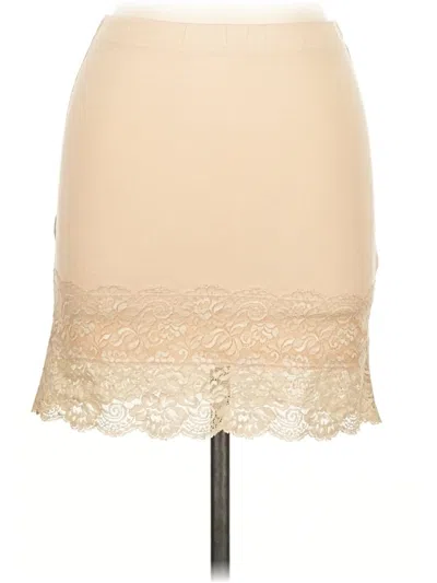 Pre-owned Assorted Brands Formal Skirt In Tan