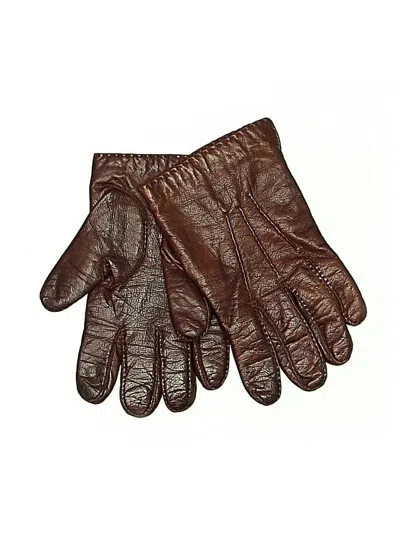 Pre-owned Assorted Brands Gloves In Brown