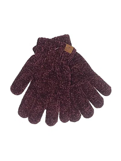 Pre-owned Assorted Brands Gloves In Burgundy