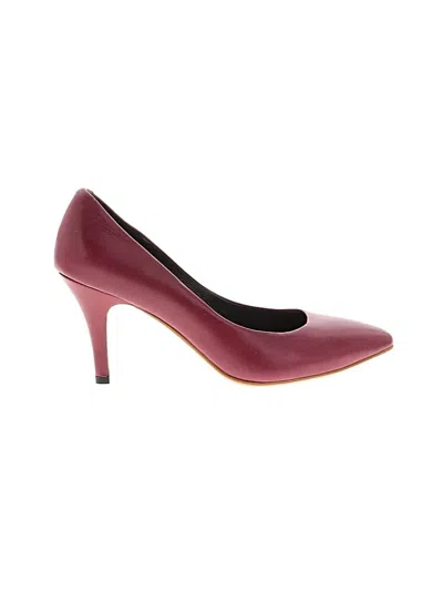 Pre-owned Assorted Brands Heels In Burgundy