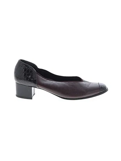Pre-owned Assorted Brands Heels In Burgundy