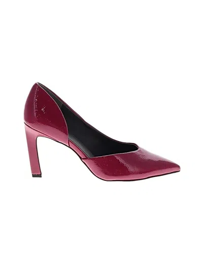 Pre-owned Assorted Brands Heels In Burgundy