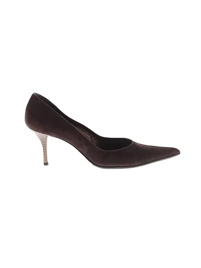 Pre-owned Assorted Brands Heels In Burgundy