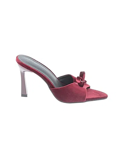 Pre-owned Assorted Brands Heels In Burgundy