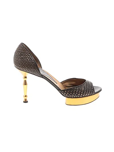 Pre-owned Assorted Brands Heels In Gold