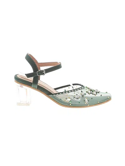 Pre-owned Assorted Brands Heels In Green