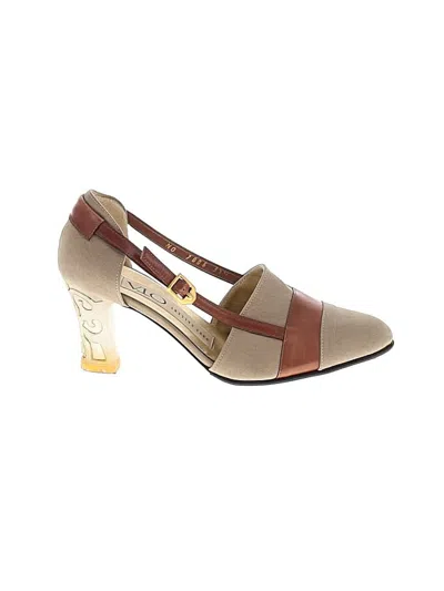 Pre-owned Assorted Brands Heels In Tan