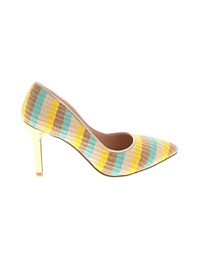 Pre-owned Assorted Brands Heels In Yellow