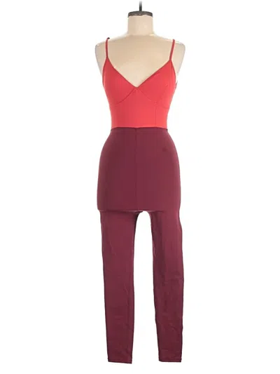Pre-owned Assorted Brands Jumpsuit In Burgundy