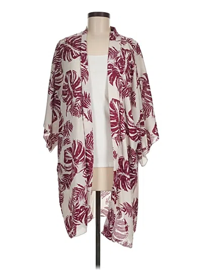 Pre-owned Assorted Brands Kimono In Burgundy