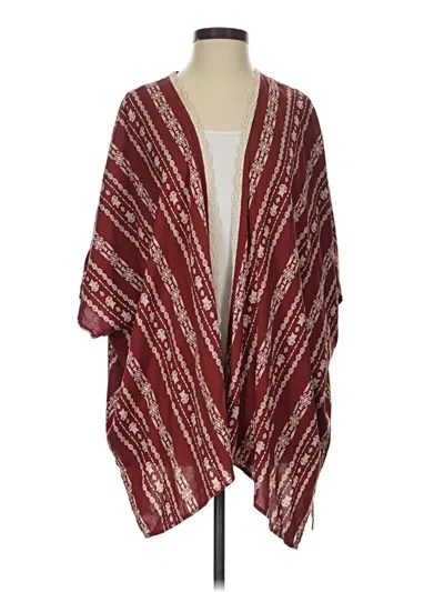 Pre-owned Assorted Brands Kimono In Burgundy
