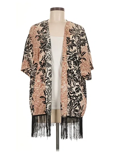 Pre-owned Assorted Brands Kimono In Tan
