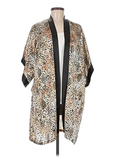 Pre-owned Assorted Brands Kimono In Tan
