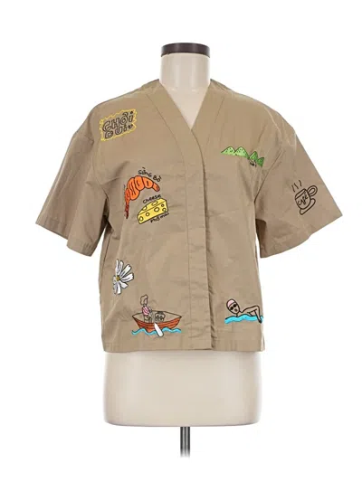 Pre-owned Assorted Brands Kimono In Tan