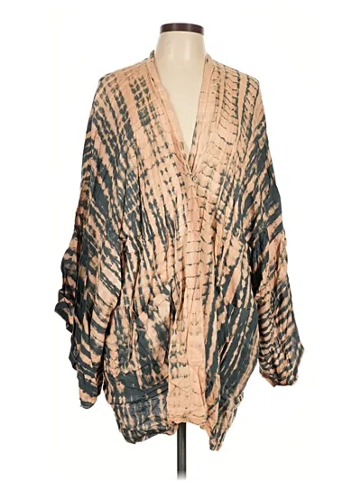 Pre-owned Assorted Brands Kimono In Tan