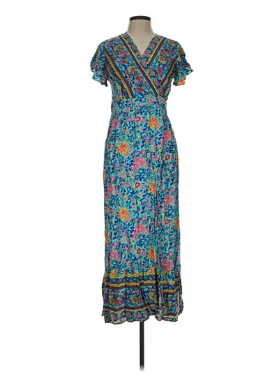 Pre-owned Assorted Brands Kimono In Teal