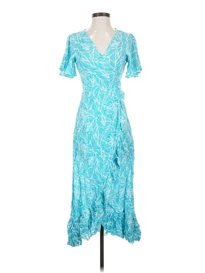 Pre-owned Assorted Brands Kimono In Teal