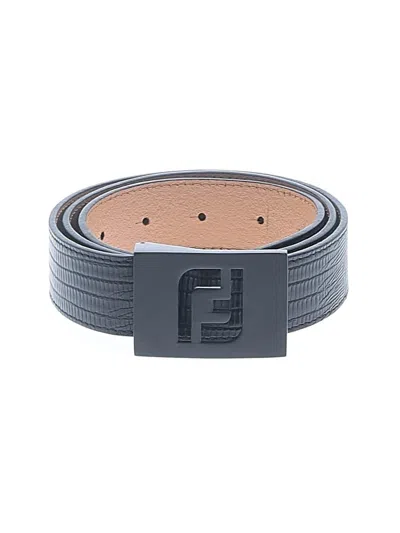Pre-owned Assorted Brands Leather Belt In Black