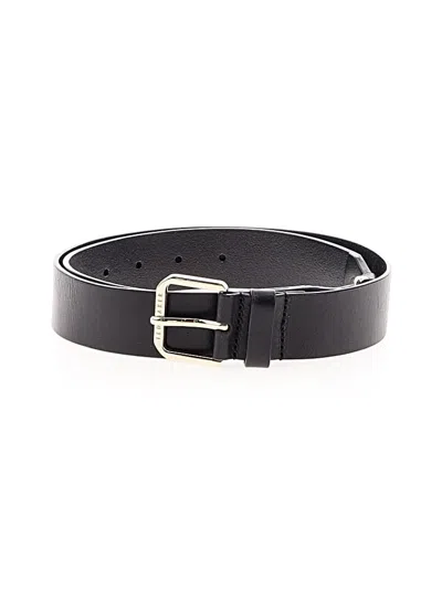 Pre-owned Assorted Brands Leather Belt In Black