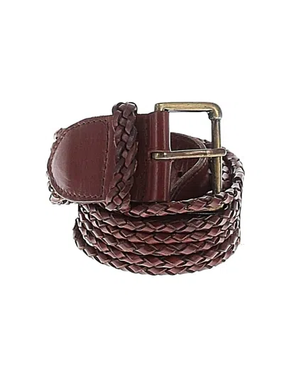 Pre-owned Assorted Brands Leather Belt In Burgundy