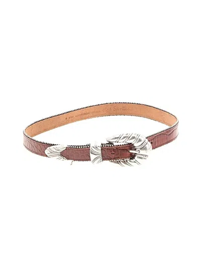 Pre-owned Assorted Brands Leather Belt In Burgundy