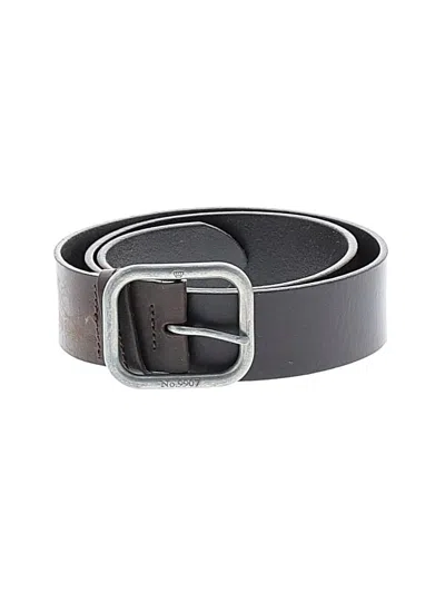 Pre-owned Assorted Brands Leather Belt In Gray