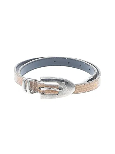 Pre-owned Assorted Brands Leather Belt In Silver
