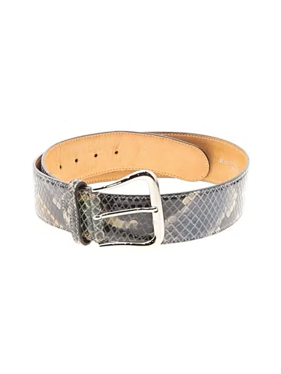 Pre-owned Assorted Brands Leather Belt In Silver