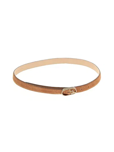Pre-owned Assorted Brands Leather Belt In Tan