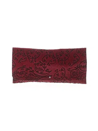 Pre-owned Assorted Brands Leather Clutch In Burgundy