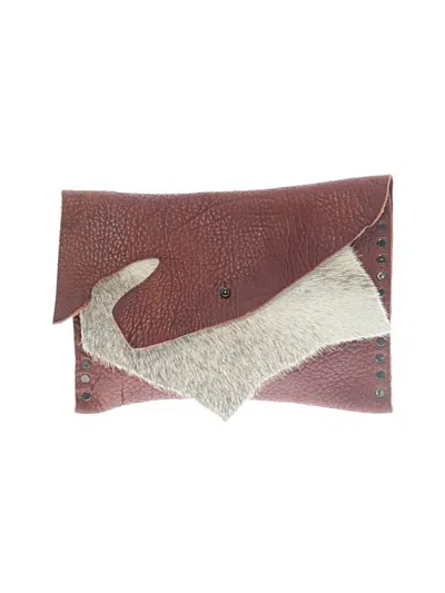 Pre-owned Assorted Brands Leather Clutch In Burgundy