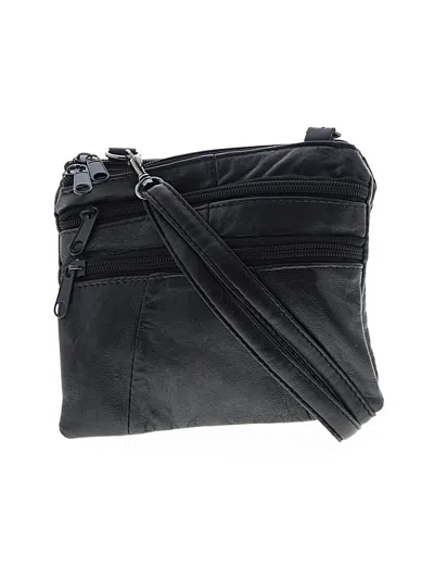 Pre-owned Assorted Brands Leather Crossbody Bag In Black
