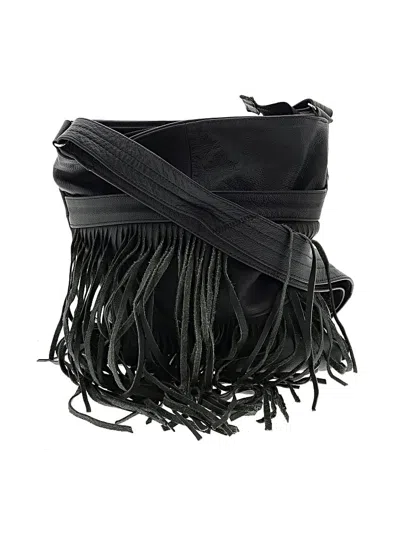 Pre-owned Assorted Brands Leather Crossbody Bag In Black