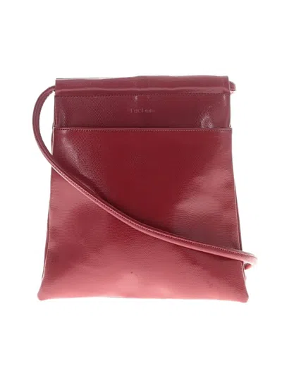 Pre-owned Assorted Brands Leather Crossbody Bag In Burgundy