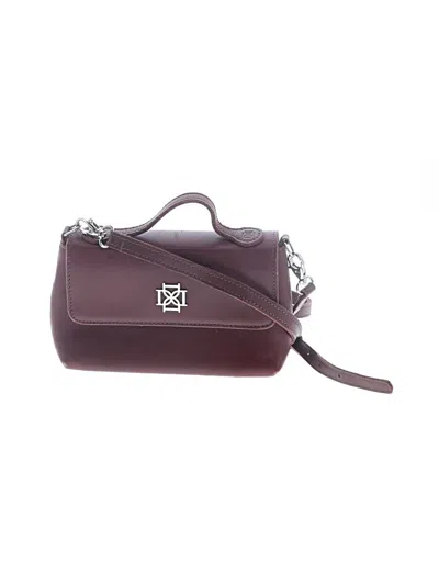 Pre-owned Assorted Brands Leather Crossbody Bag In Burgundy