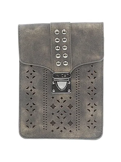 Pre-owned Assorted Brands Leather Crossbody Bag In Gray