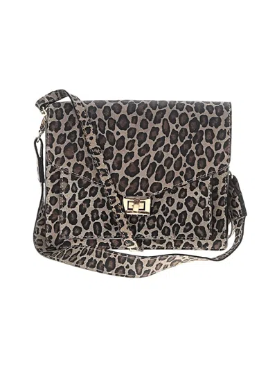 Pre-owned Assorted Brands Leather Crossbody Bag In Gray